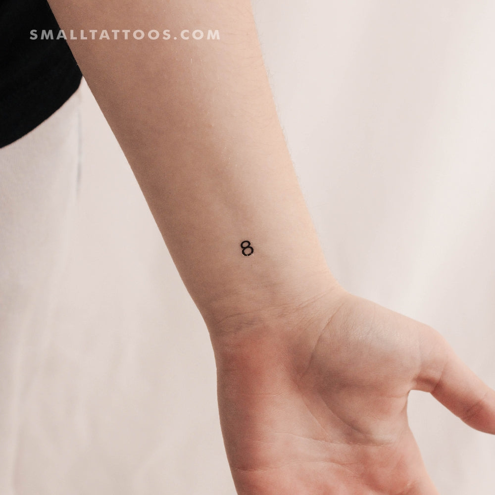 Tatuaje temporal del número 8 (juego de 3)