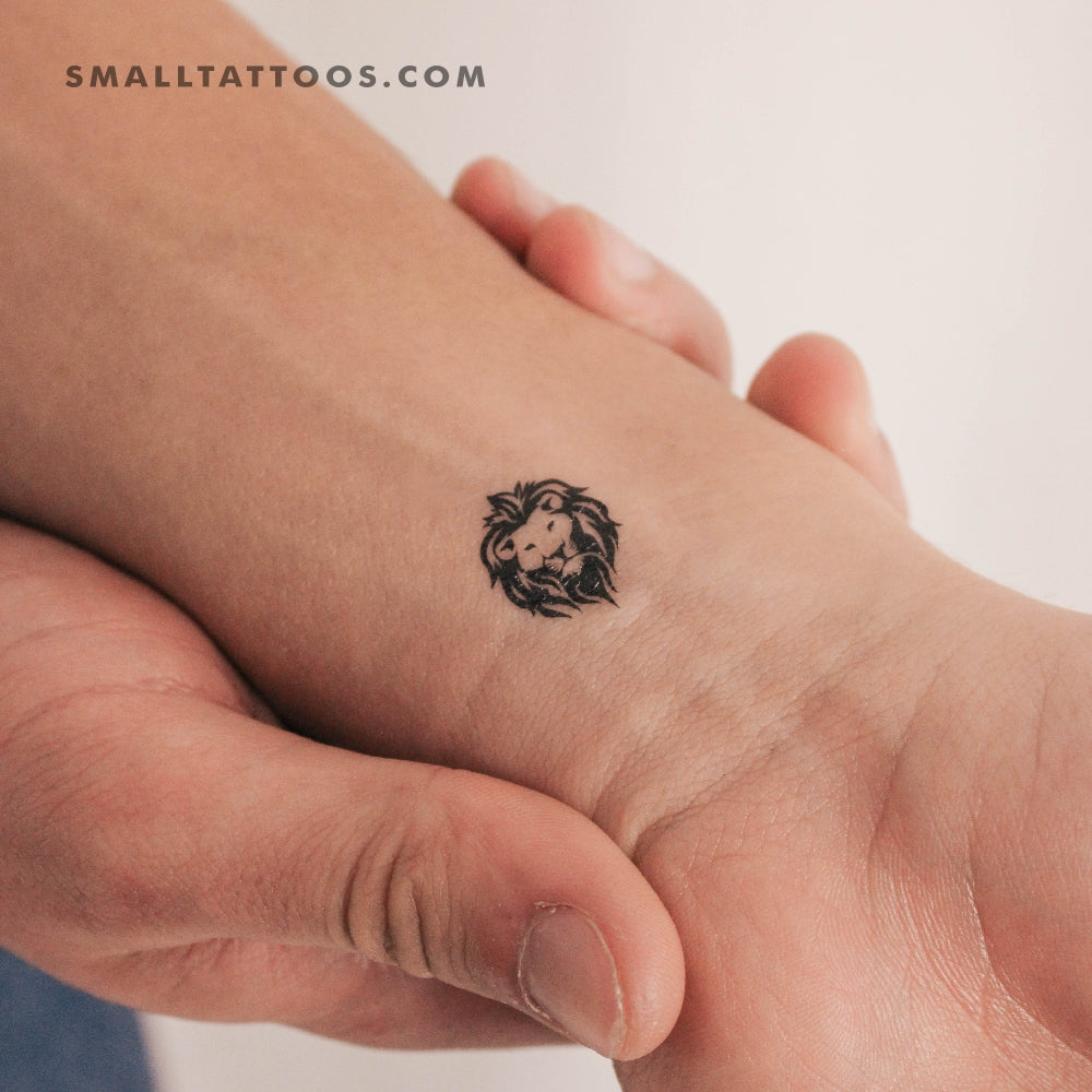 Lion Face Temporary Tattoo (Set of 3)