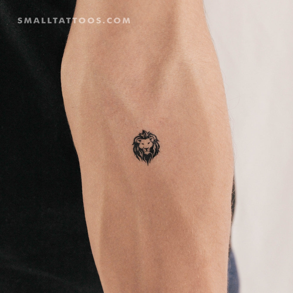 Lion Face Temporary Tattoo (Set of 3) – Small Tattoos