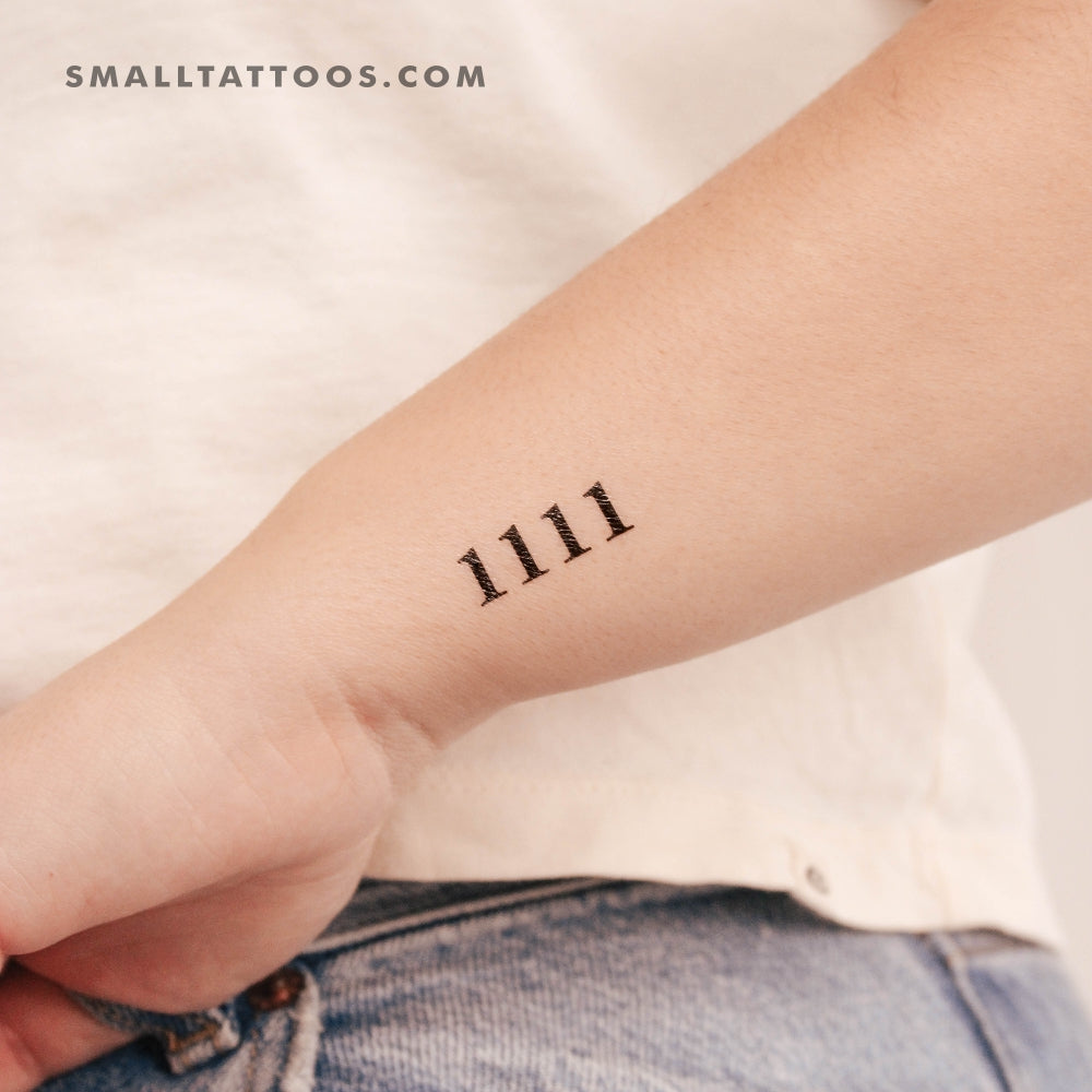 Tatuaje temporal del número angelical 1111 (juego de 3)