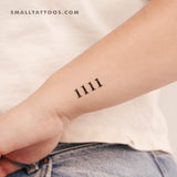 1111 Angel Number Temporary Tattoo (Set of 3)