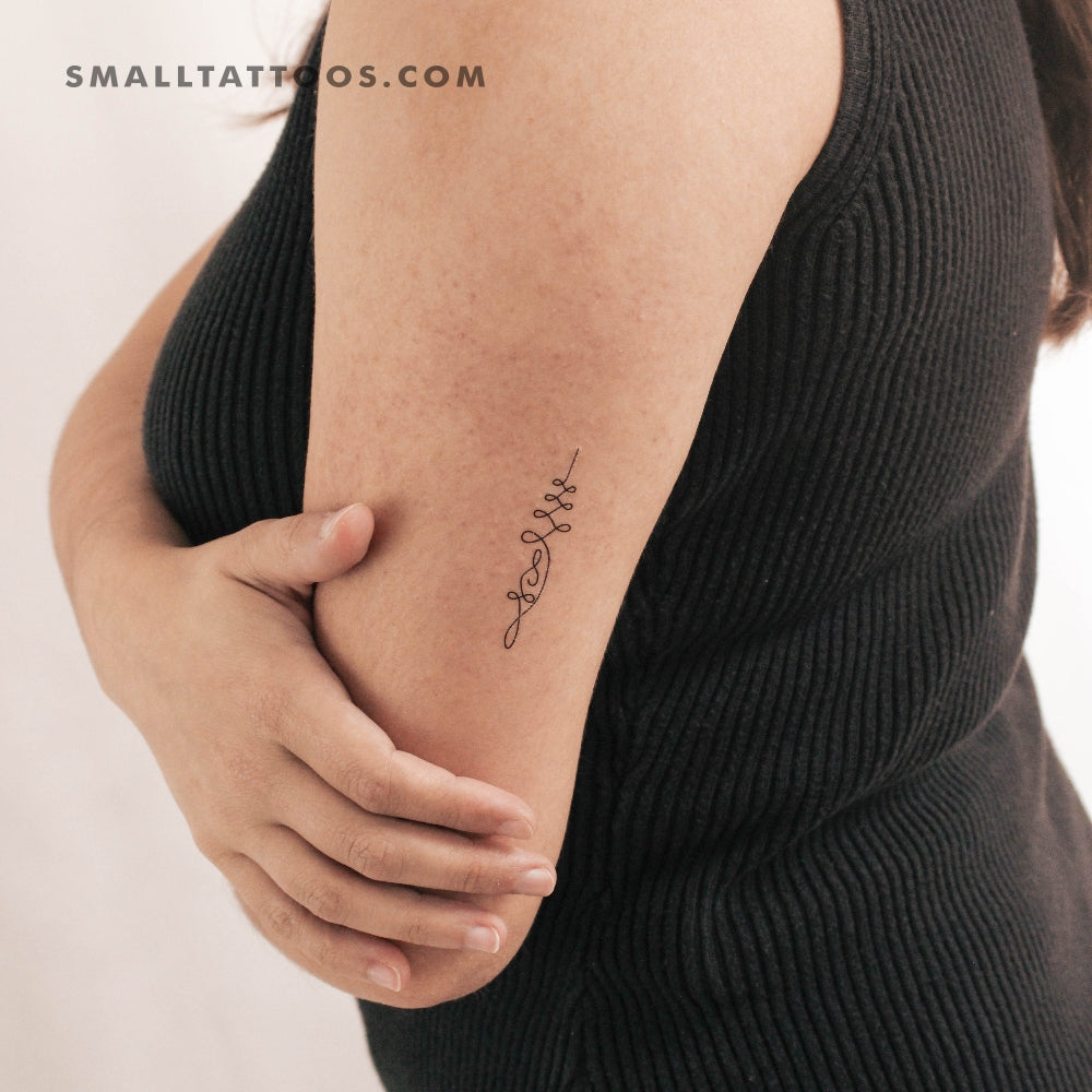 Tatuaje temporal Unalome meditativo (juego de 3)