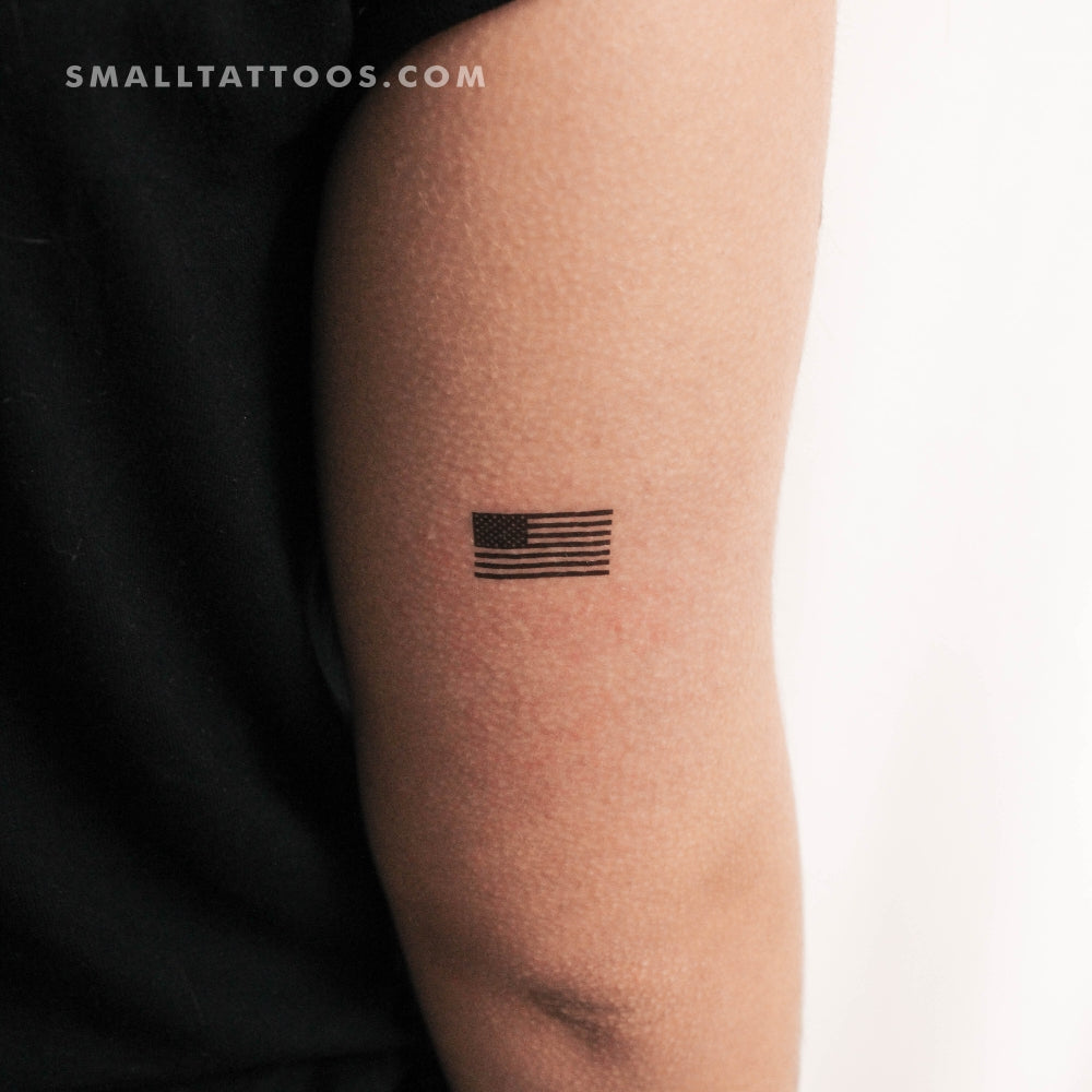 Tatuaje temporal de la bandera negra de EE. UU. (juego de 3)