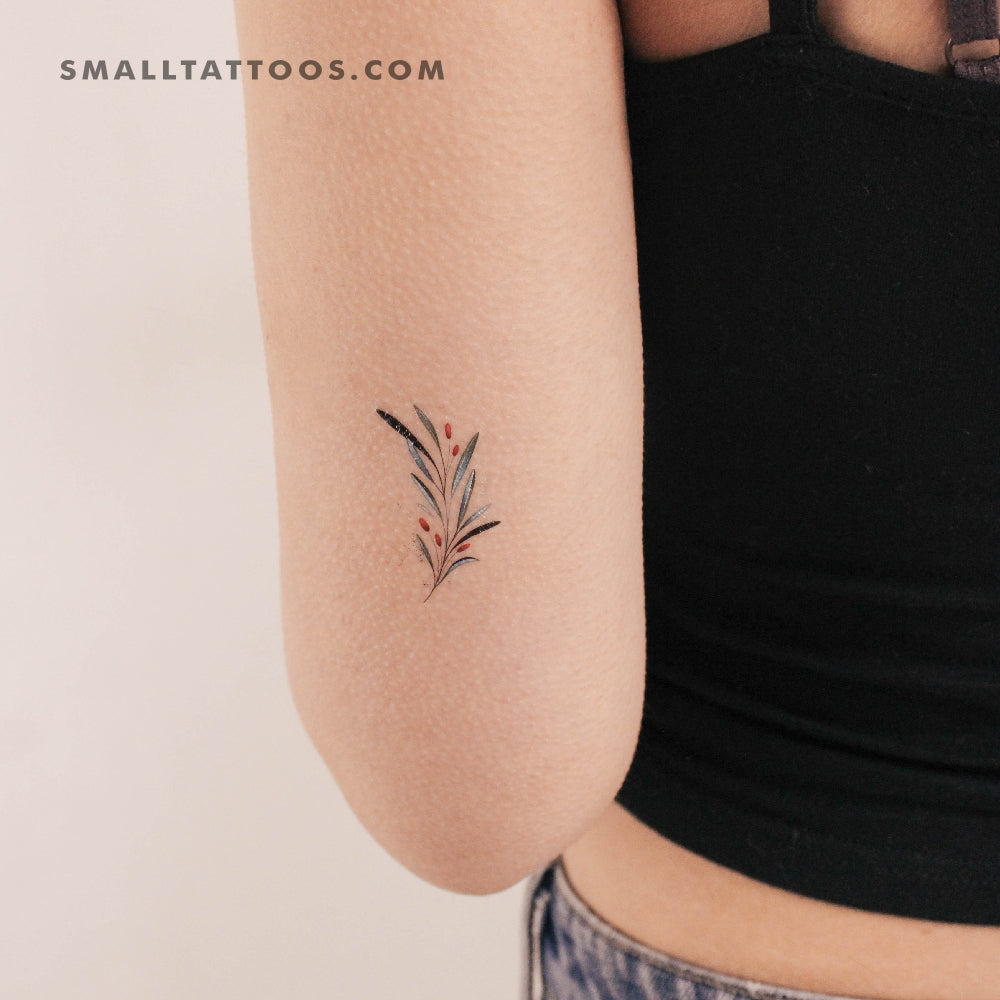 Tatuaje temporal de aceitunas rojas de Ann Lilya (juego de 3)