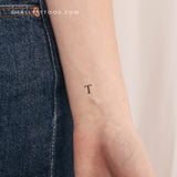 T Uppercase Serif Letter Temporary Tattoo (Set of 3)