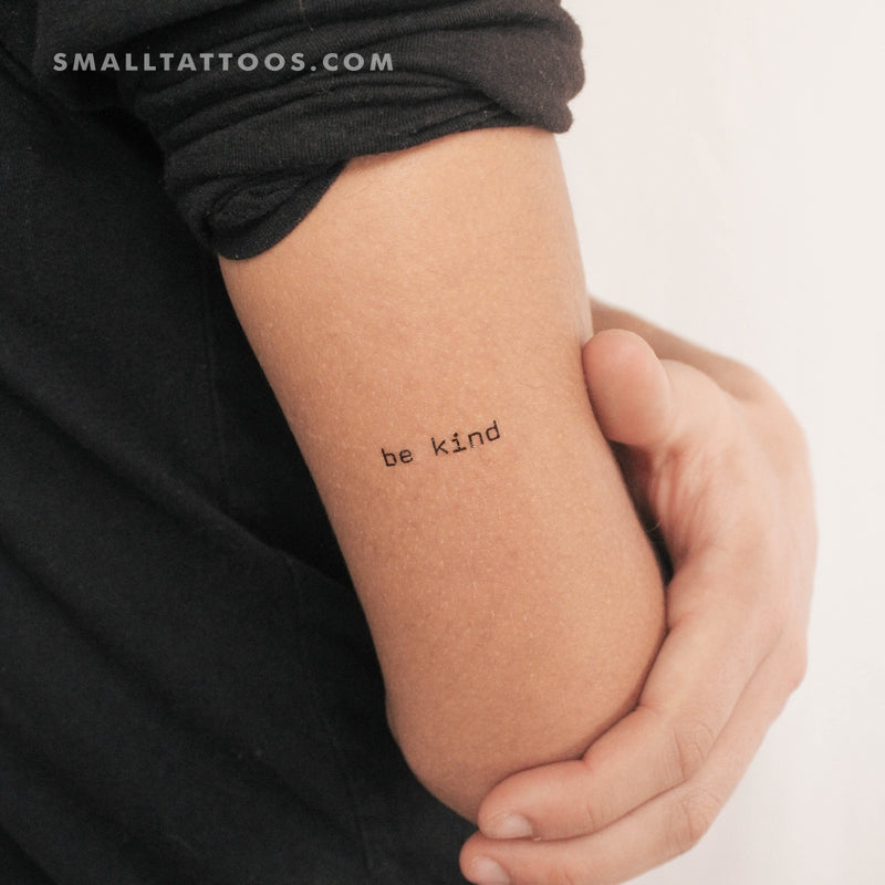 Typewriter Font Be Kind Temporary Tattoo (Set of 3)
