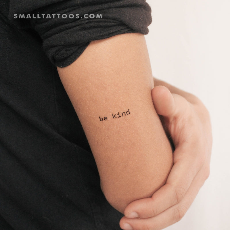 Typewriter Font Be Kind Temporary Tattoo (Set of 3) – Small Tattoos