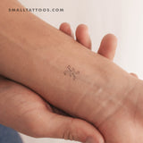 Old English X Letter Temporary Tattoo (Set of 3)