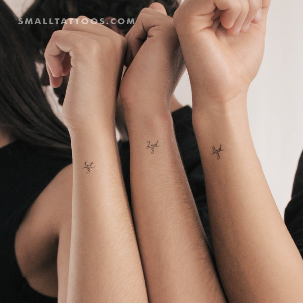 Matching Siblings Counter Temporary Tattoo (Set of 3+3+3)