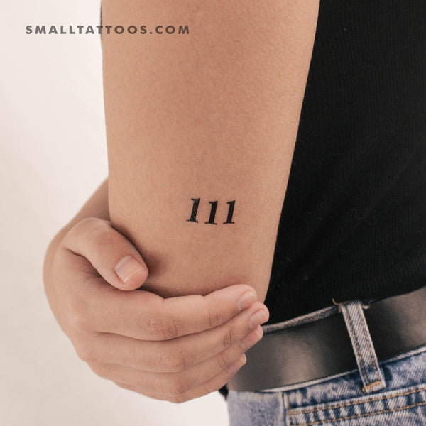 111 Angel Number Temporary Tattoo (Set of 3)