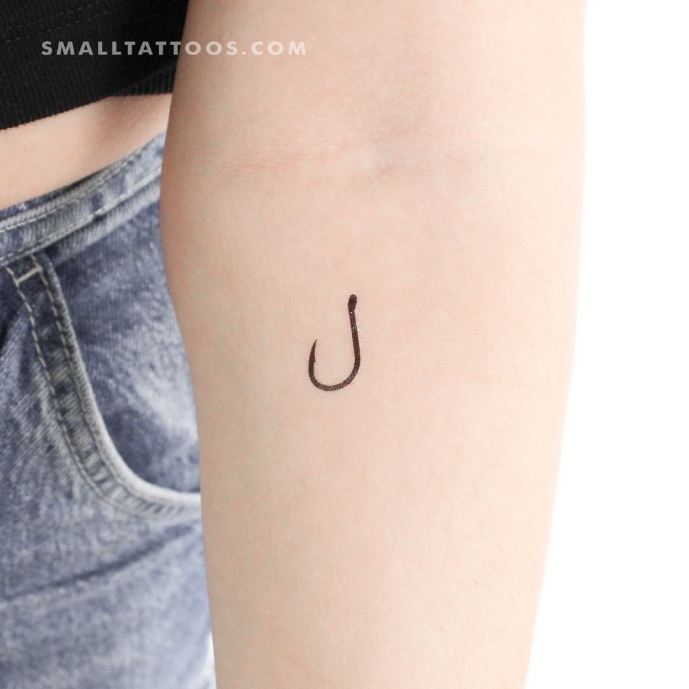 Fish Hook Temporary Tattoo (Set of 3)