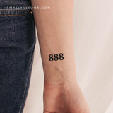 888 Angel Number Temporary Tattoo (Set of 3)