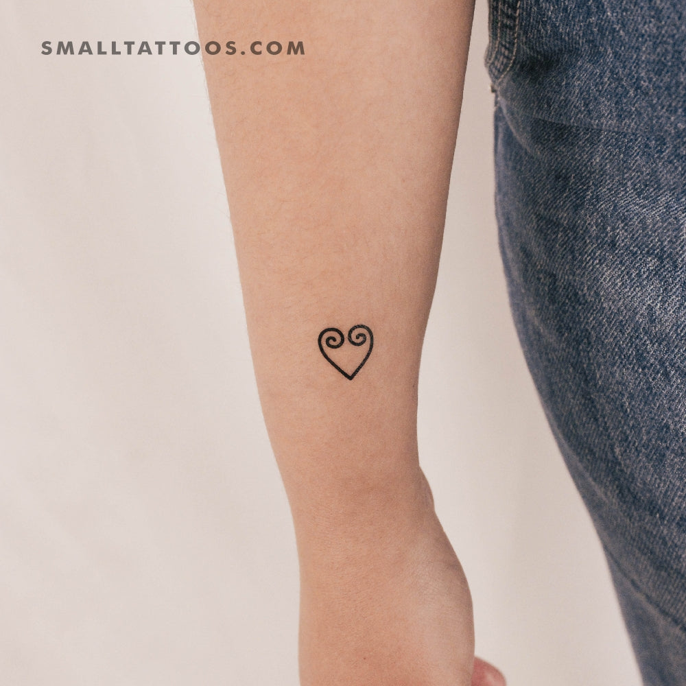 Tatuaje temporal de corazón de Sankofa (juego de 3)