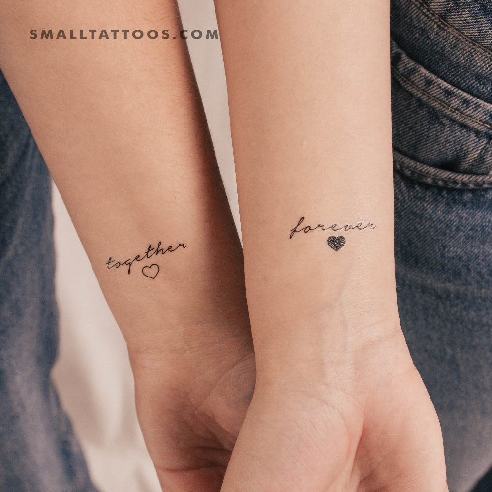 Tatuaje temporal "Juntos para siempre" (juego de 3)