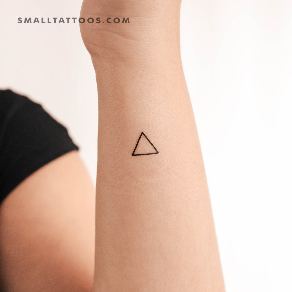 Tatuaje temporal pequeño del símbolo de alquimia del fuego (juego de 3)