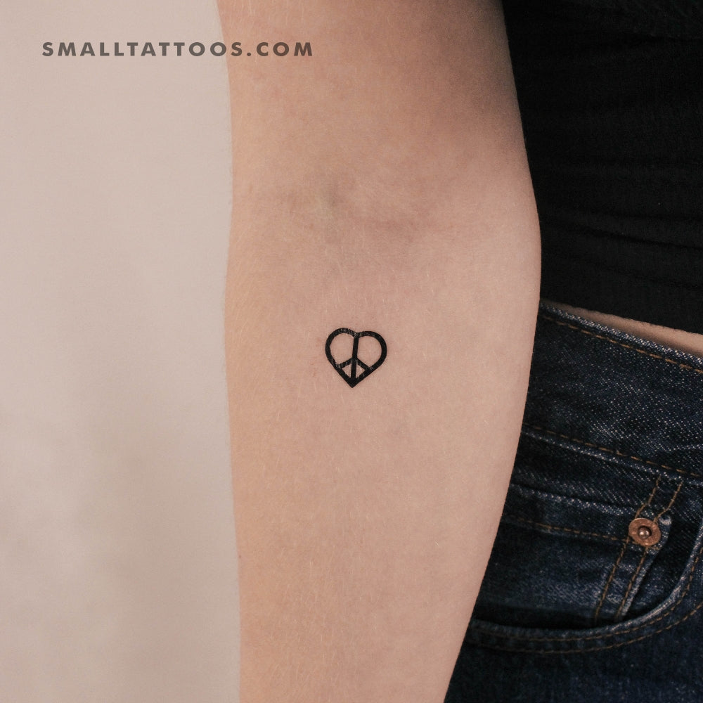Tatuaje temporal del símbolo de amor y paz (juego de 3)