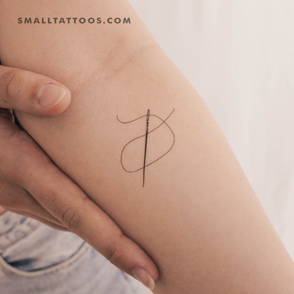 Needle And Thread Temporary Tattoo (Set of 3)