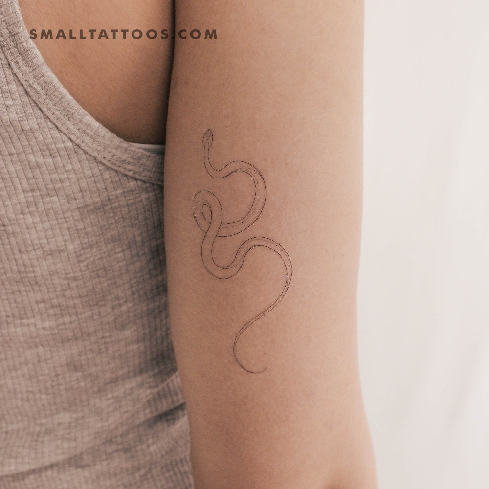 Tatuaje temporal de serpiente de línea fina de Harmlessberry (juego de 3)