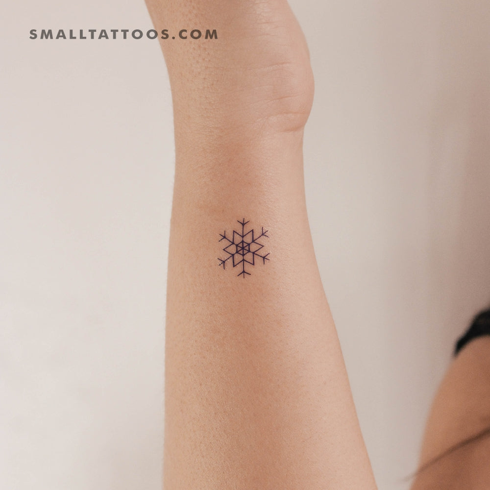 Blue Snowflake Temporary Tattoo (Set of 3)