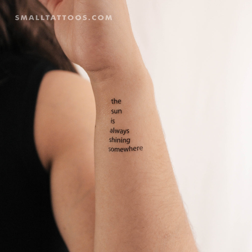 Tatuaje temporal "El sol siempre brilla en algún lugar" (juego de 3)