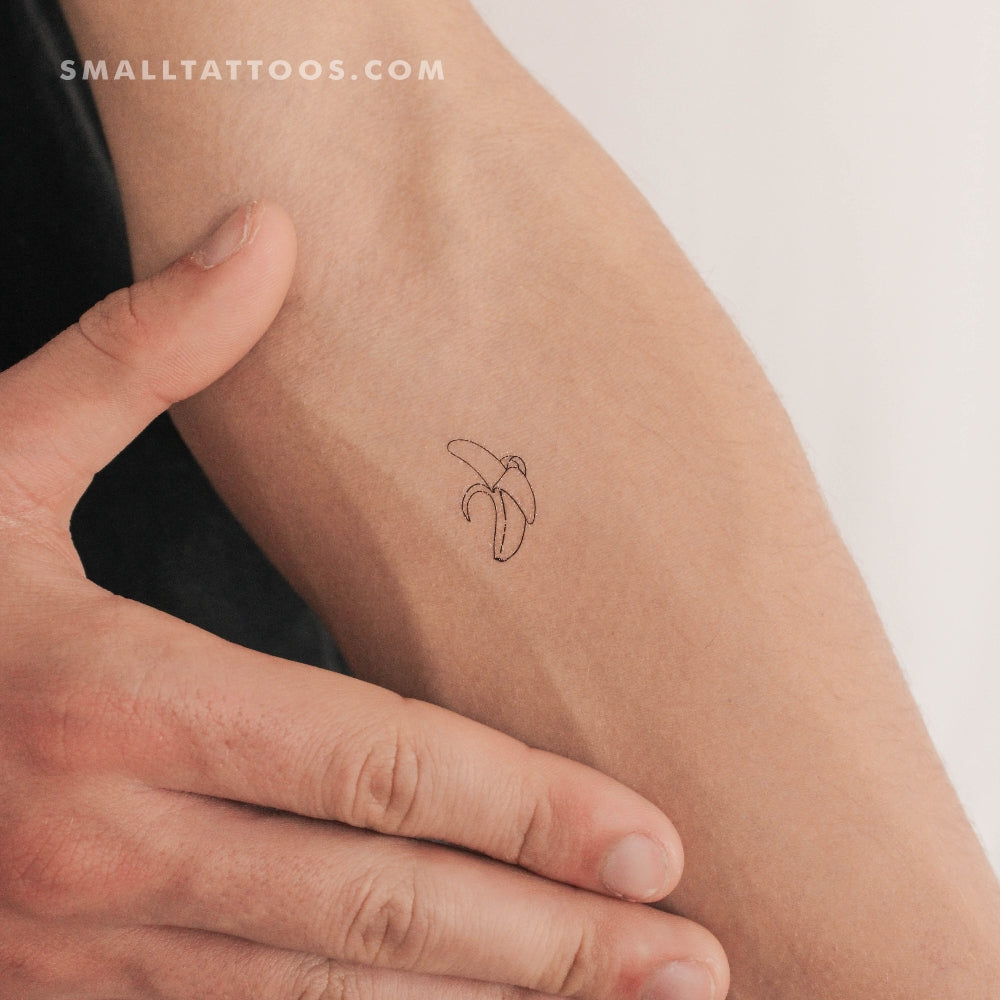 Fine Line Banana Temporary Tattoo (Set of 3)