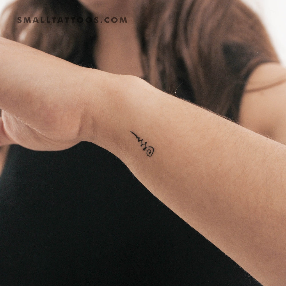 Tatuaje temporal del símbolo sagrado jemer Unalome (juego de 3)