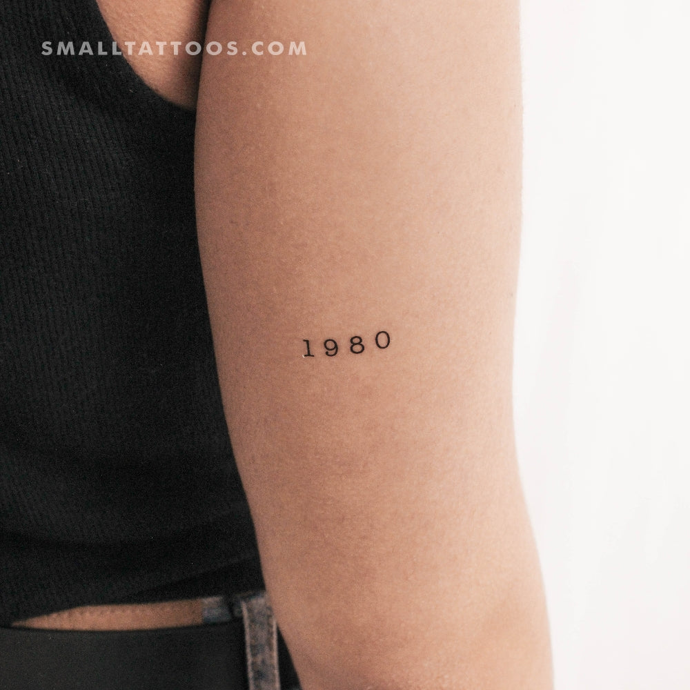 Tatuaje temporal del año de nacimiento 1980 (juego de 3)