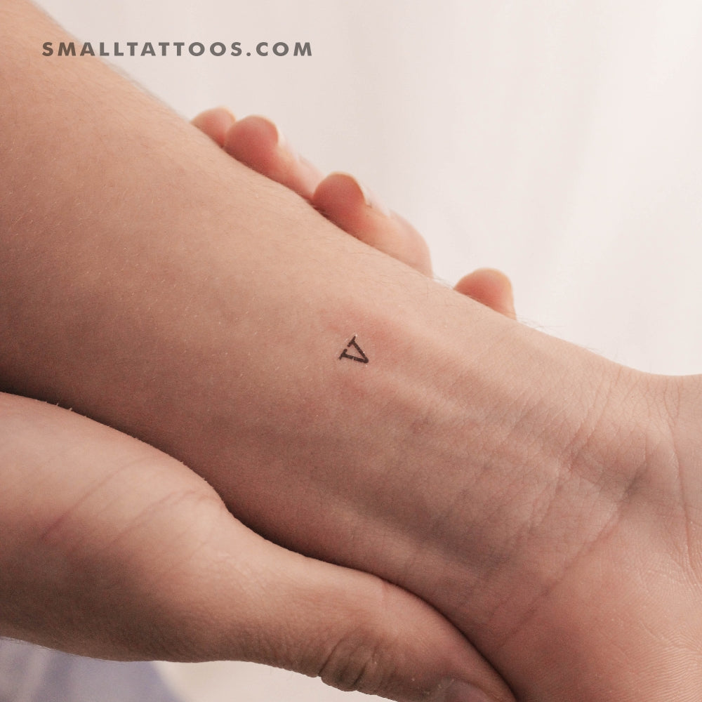 V Lowercase Typewriter Letter Temporary Tattoo (Set of 3)