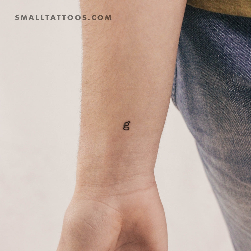 G Lowercase Typewriter Letter Temporary Tattoo (Set of 3)