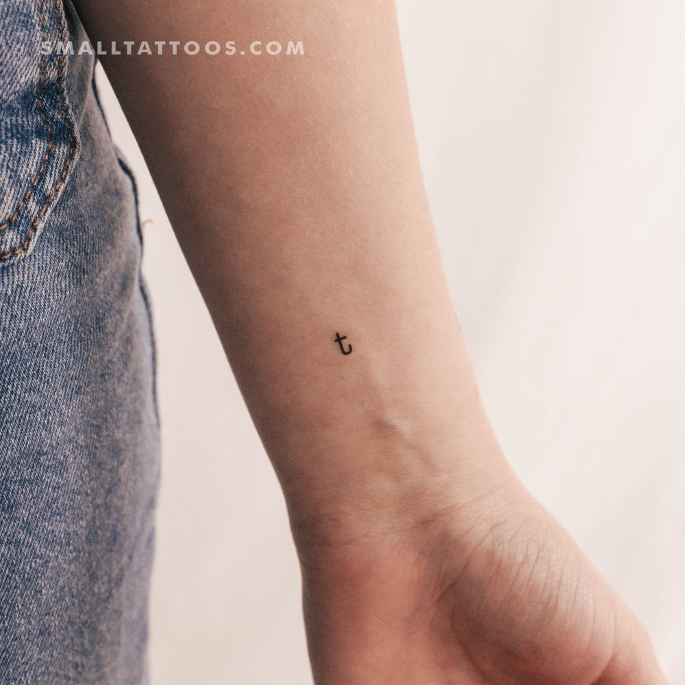 T Lowercase Typewriter Letter Temporary Tattoo (Set of 3)
