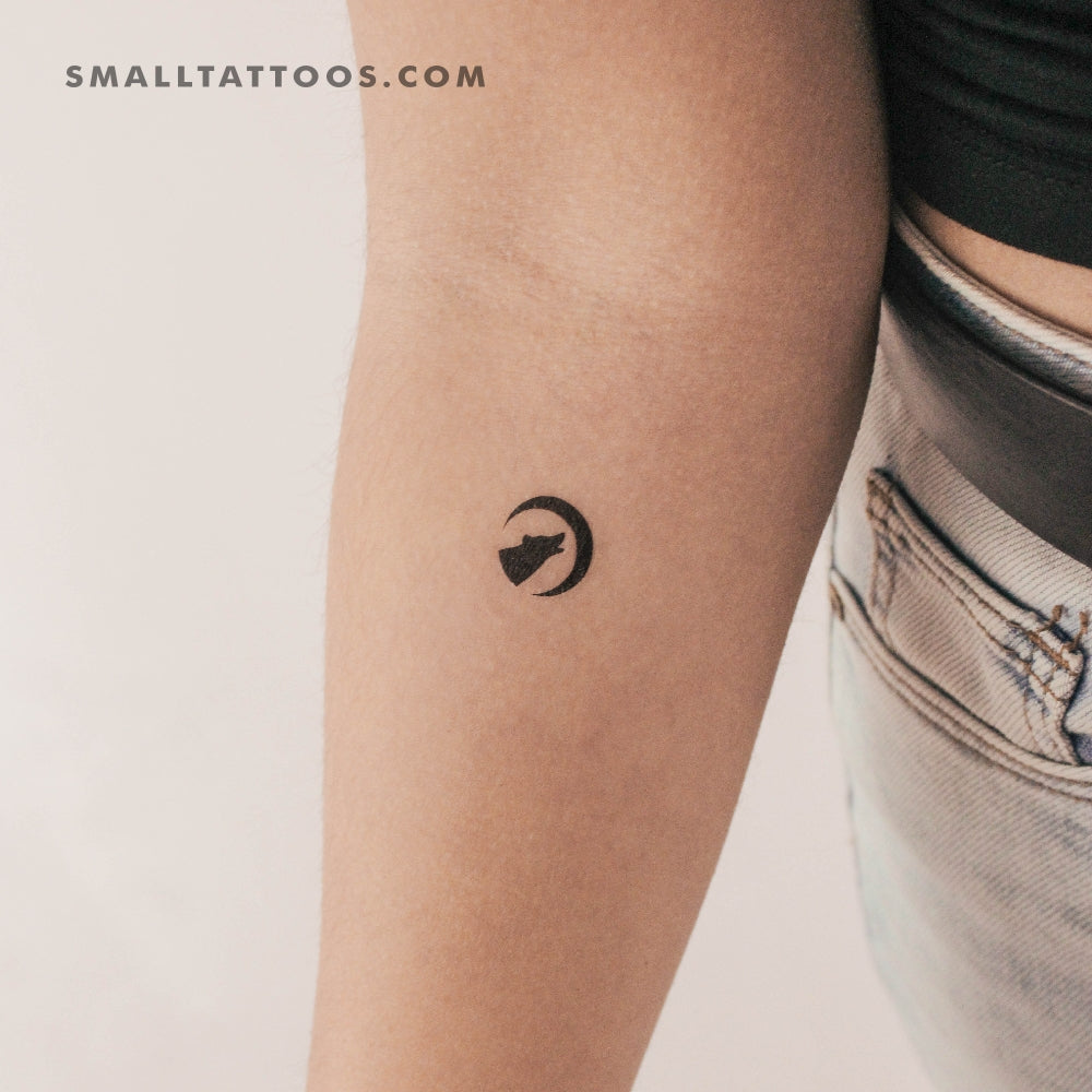 Moon Wolf Temporary Tattoo - Set of 3