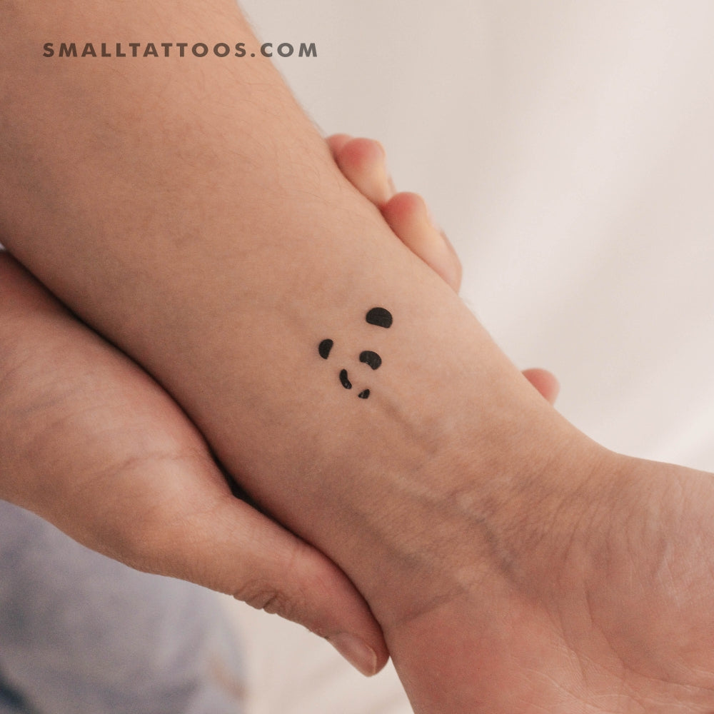 Tatuaje temporal de cara de panda (juego de 3)