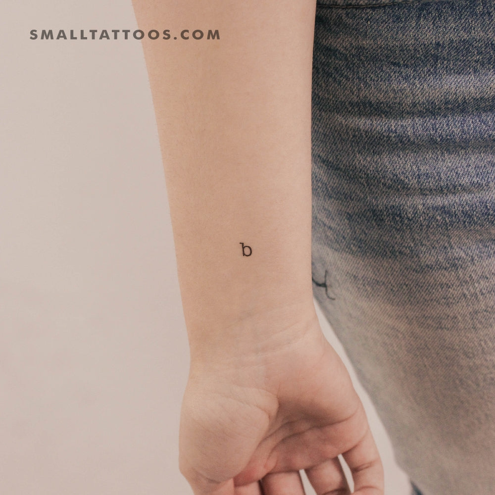 Tatuaje temporal de la letra B minúscula de máquina de escribir (juego de 3)