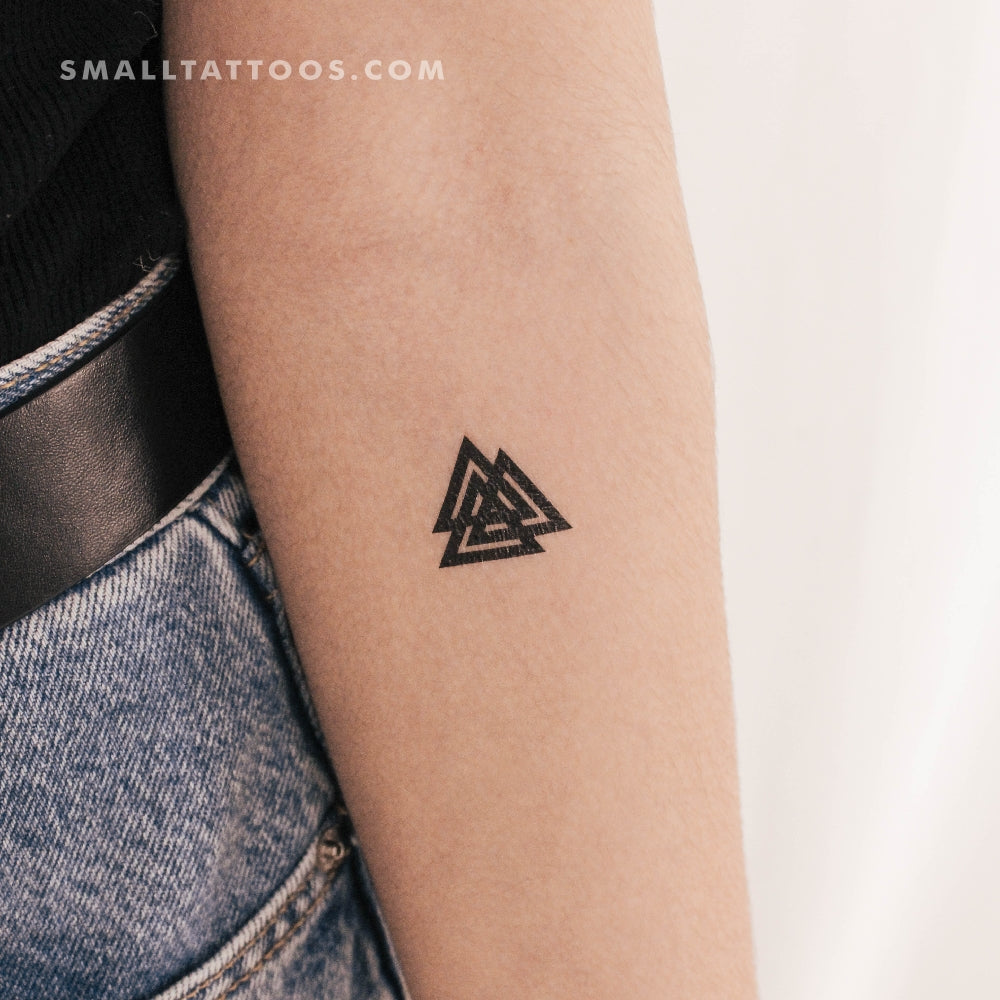 Tatuaje temporal de Valknut tricursal - Juego de 3