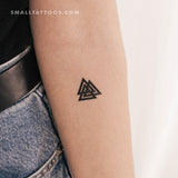 Tricursal Valknut Temporary Tattoo - Set of 3