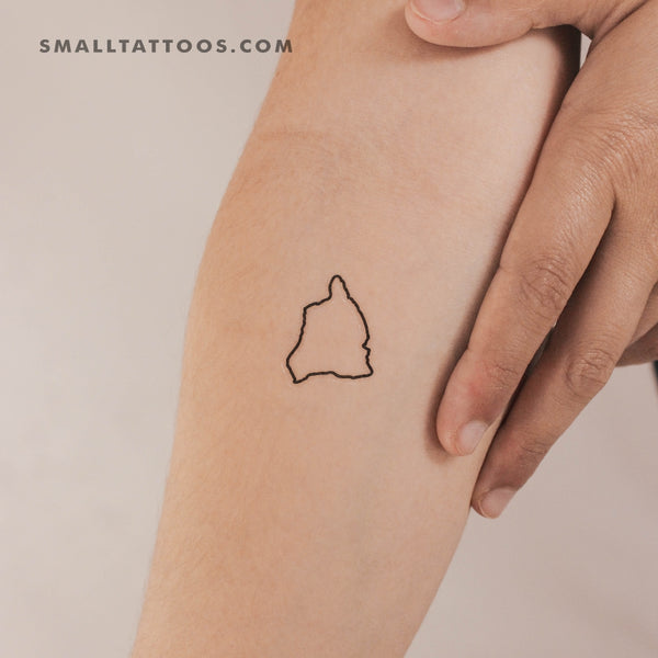 Hawaii Island Map Temporary Tattoo - Set of 3