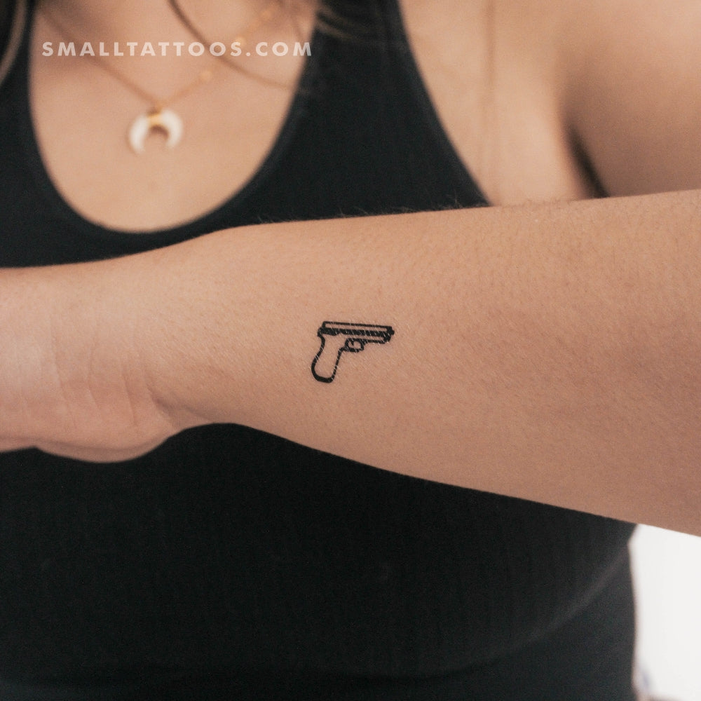 Tatuaje temporal de pistola Hailey - Juego de 3