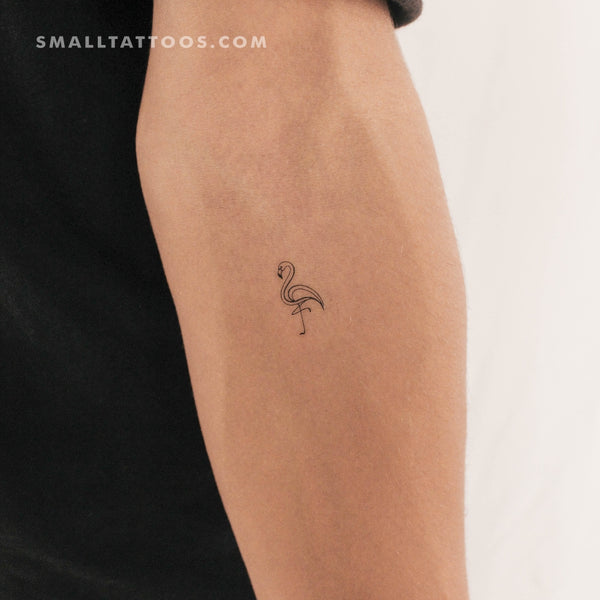 Fine Line Flamingo Temporary Tattoo (Set of 3)