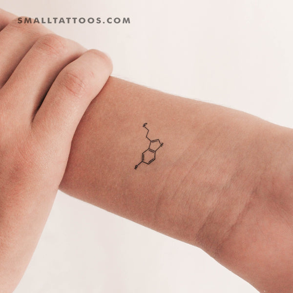 Small Serotonin Chemical Structure Temporary Tattoo (Set of 3)