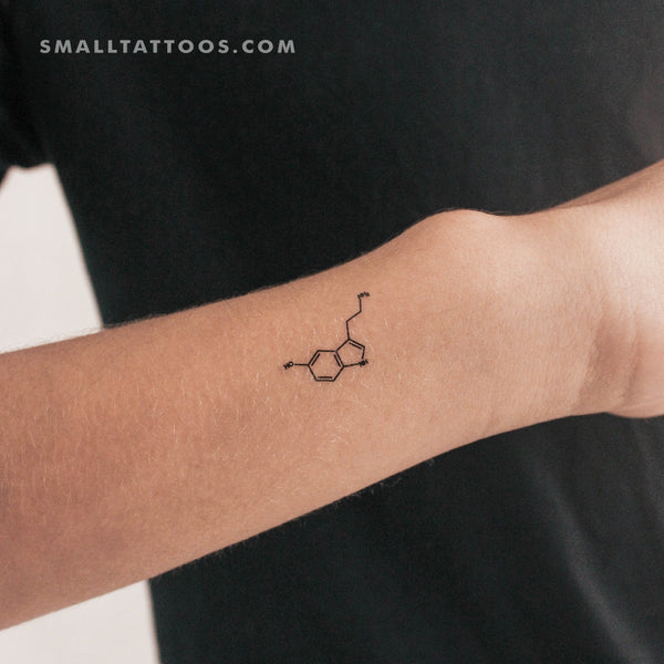 Small Serotonin Chemical Structure Temporary Tattoo (Set of 3)