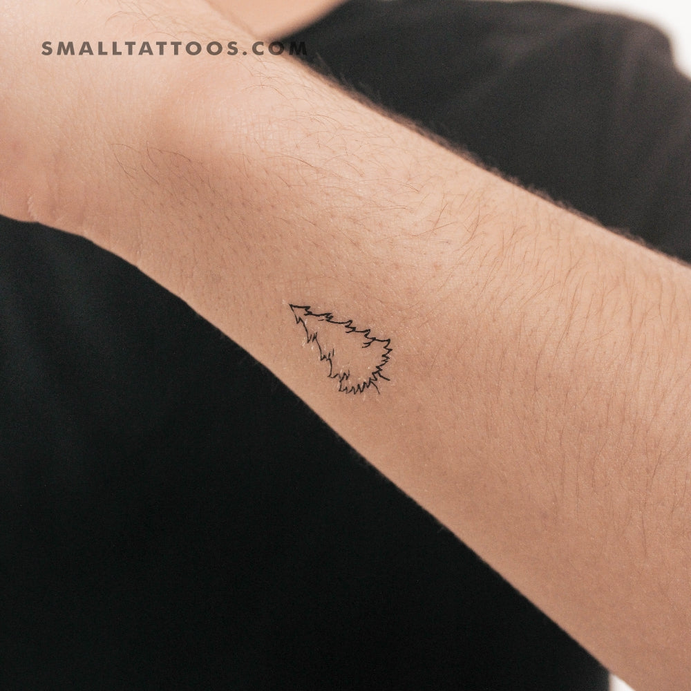 Tatuaje temporal de pino de línea fina (juego de 3)