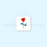 Red Flower Temporary Tattoo by Zihee (Set of 3)