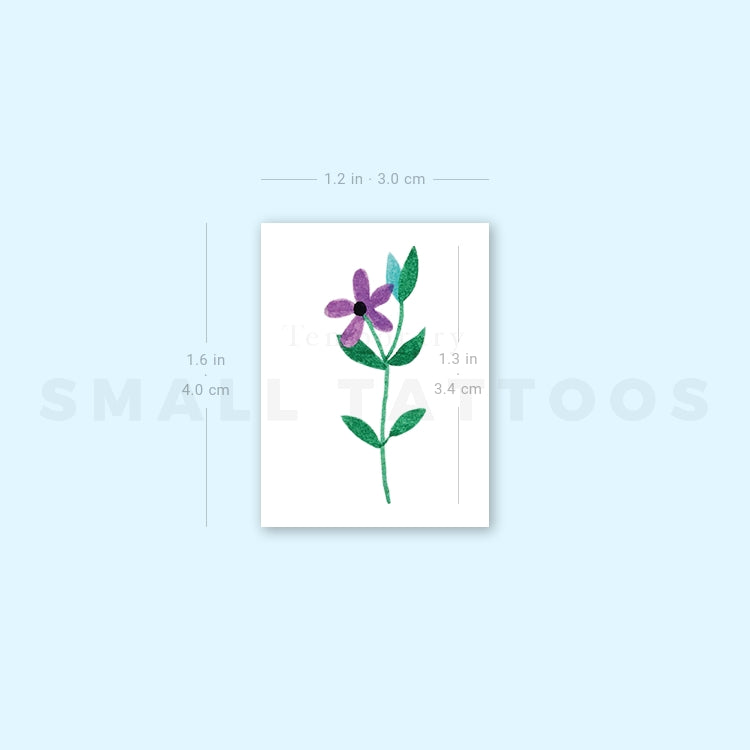 Purple Flower Temporary Tattoo by Zihee (Set of 3)