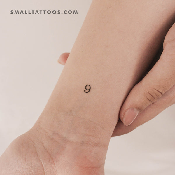 Number 9 Temporary Tattoo (Set of 3)