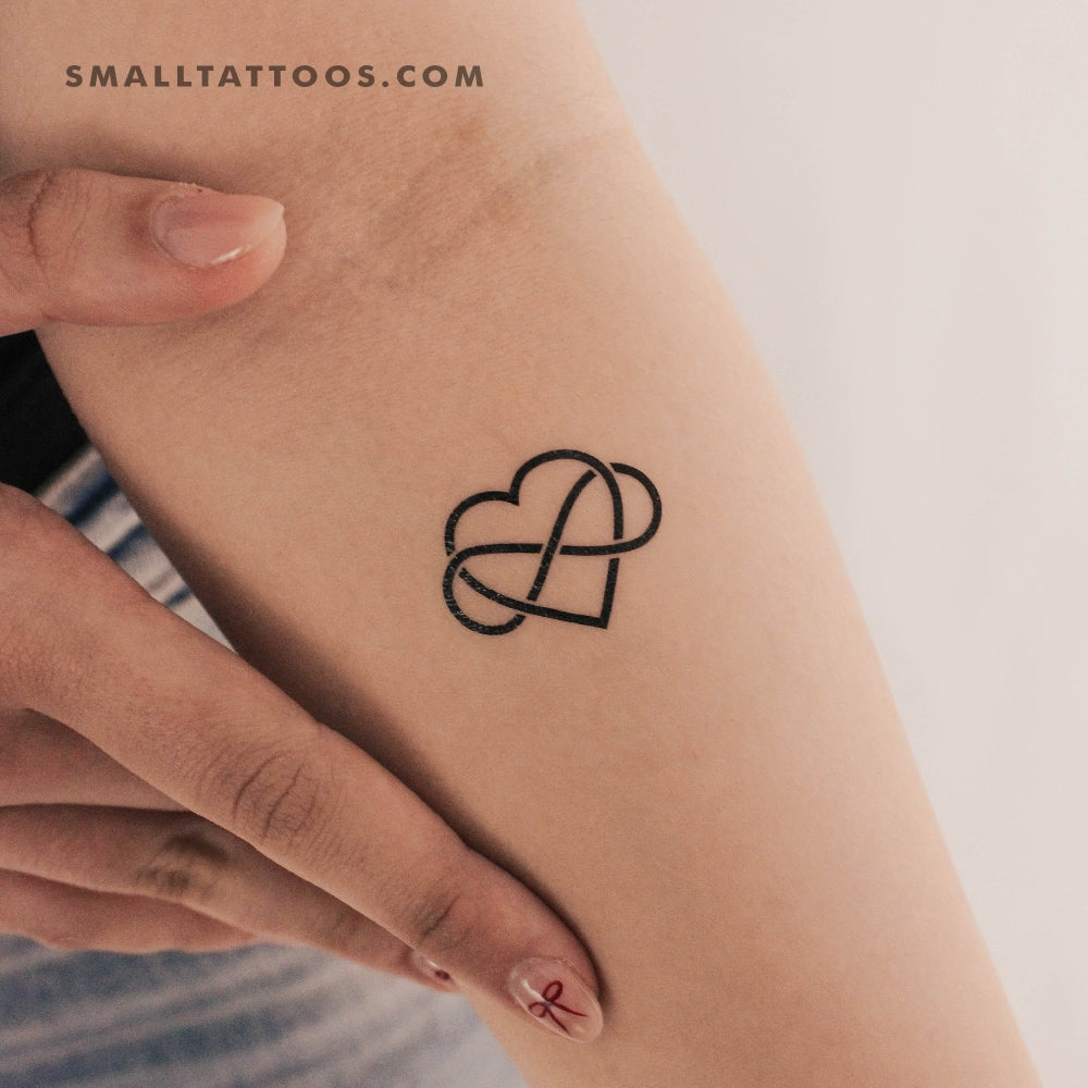 Tatuaje temporal de corazón entrelazado e infinito (juego de 3)