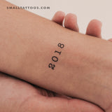 2018 Birth Year Temporary Tattoo (Set of 3)