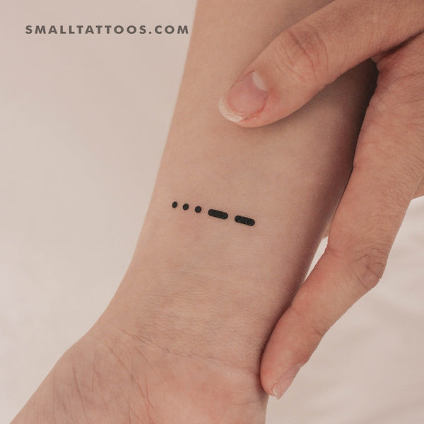 Morse Code 3 Temporary Tattoo (Set of 3)