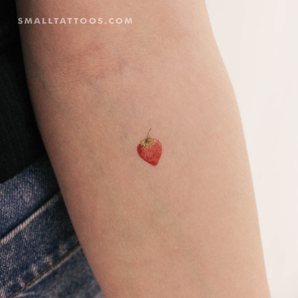 Watercolor Strawberry Temporary Tattoo (Set of 3)