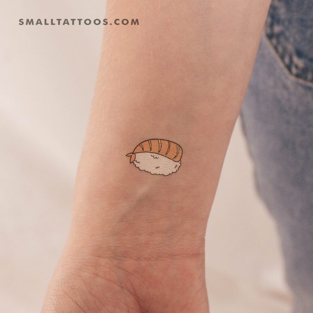 Tatuaje temporal de nigiri de camarones (juego de 3)