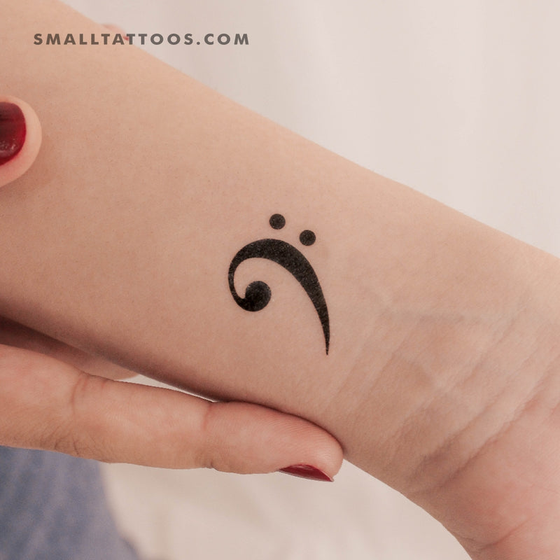 Bass Clef Temporary Tattoo (Set of 3)